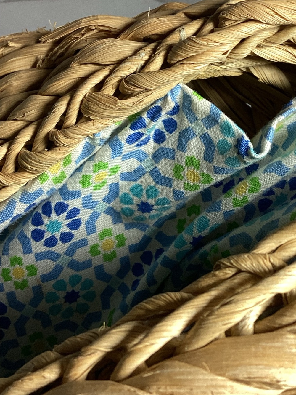 Vera Bradley Turquoise-Strap Woven Tote with Paisley Print - Picture 8 of 16